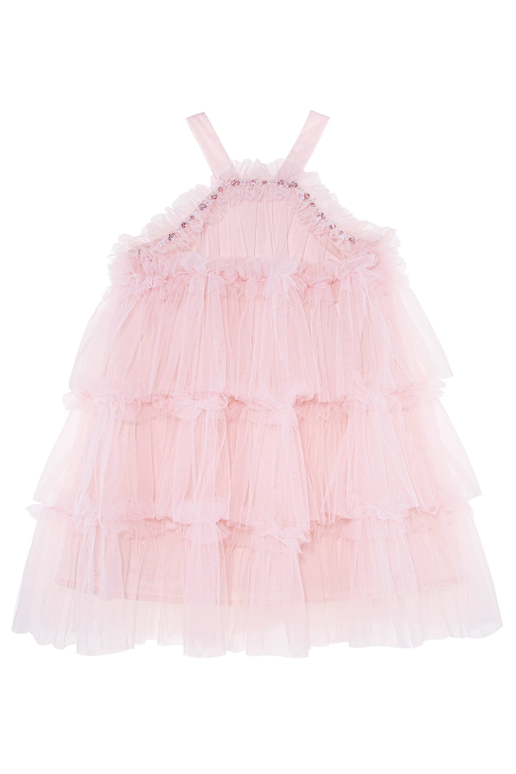 Tutuland - Vente Robe – enfant - Robe de fête d'anniversaire en tulle à col nu et perles9