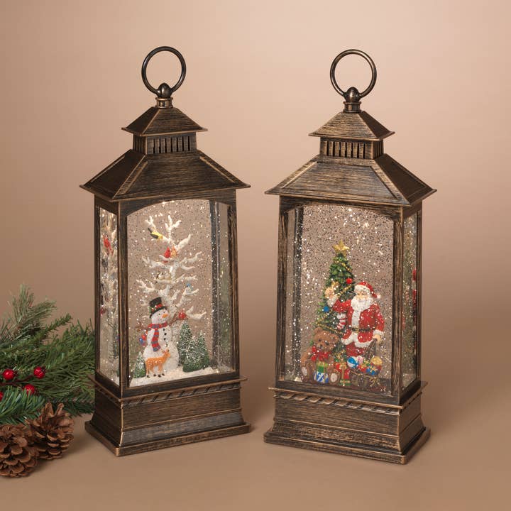 The Gerson Companies - Wholesale Christmas Decoration - Gerson Christmas 14"H B/O Lighted Spinning Water Globe Lante0