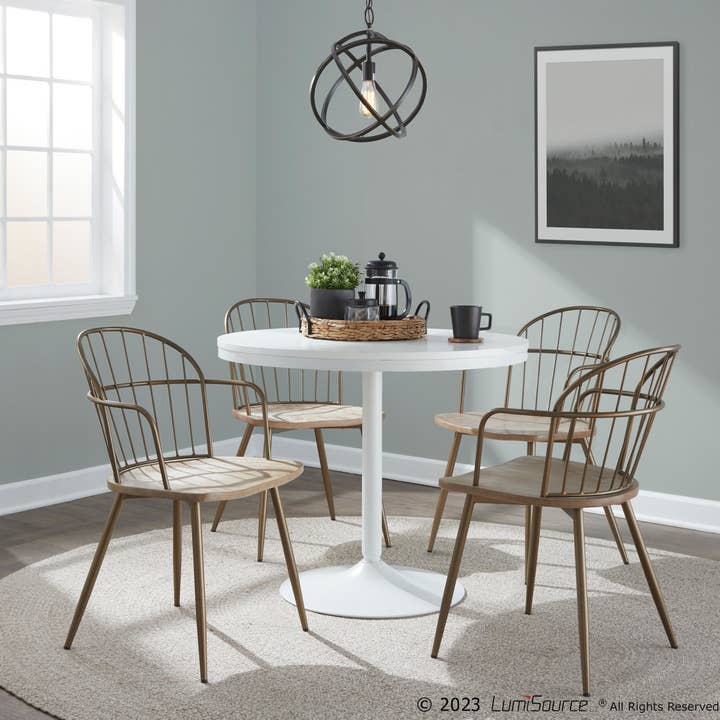 Black Metal Dark Walnut Wood Riley Arm Chair - Set of 2 for wholesale on Faire25