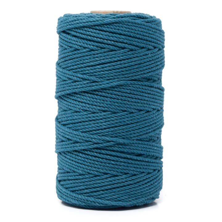 Katoenen touw Zero Waste 2 mm - 3 laags - Ocean Teal voor wholesale door Ganxxet, Inc.
