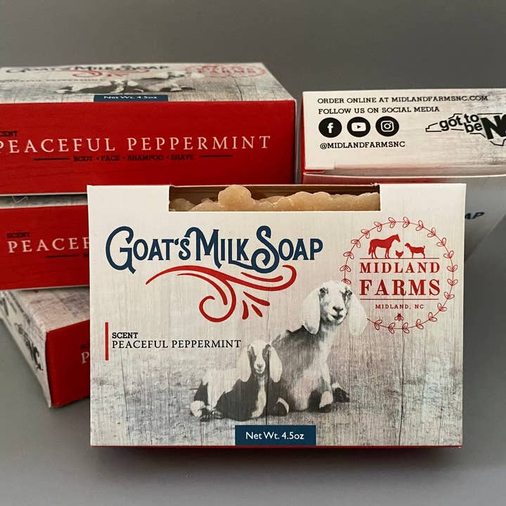 Peaceful Peppermint Goat Milk Soap for wholesale by Midland Farms Goat Milk Soap