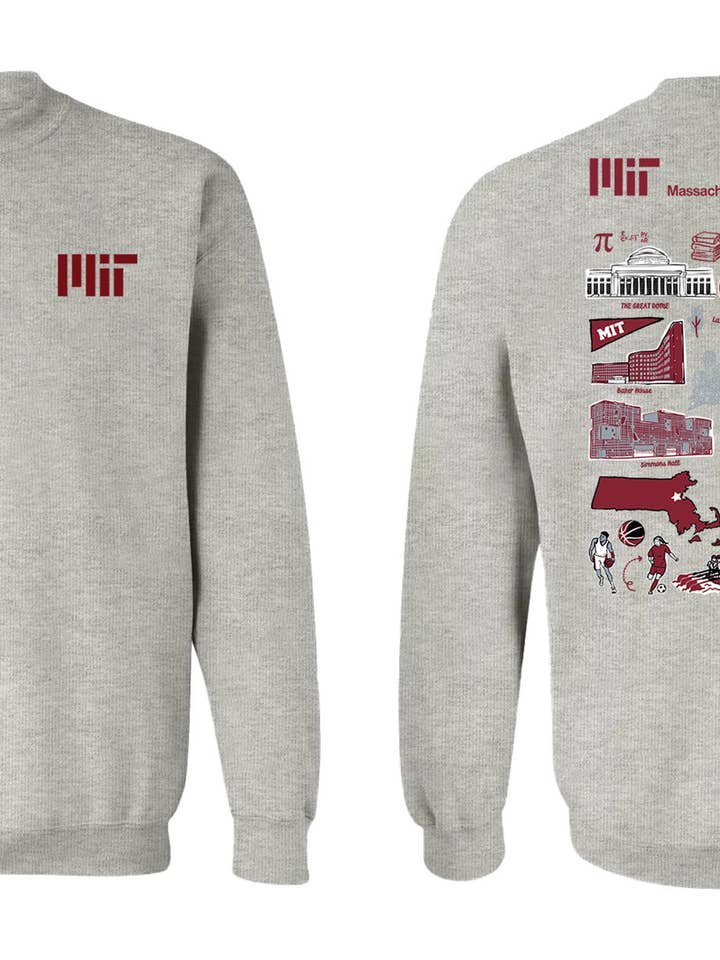 Vive La Fete - Wholesale Graphic Sweatshirt - Women's - MIT Engineers Hand Sketched Vive La Fete Impressions Artwork Maroon Crew Neck Sweatshirt for Women5