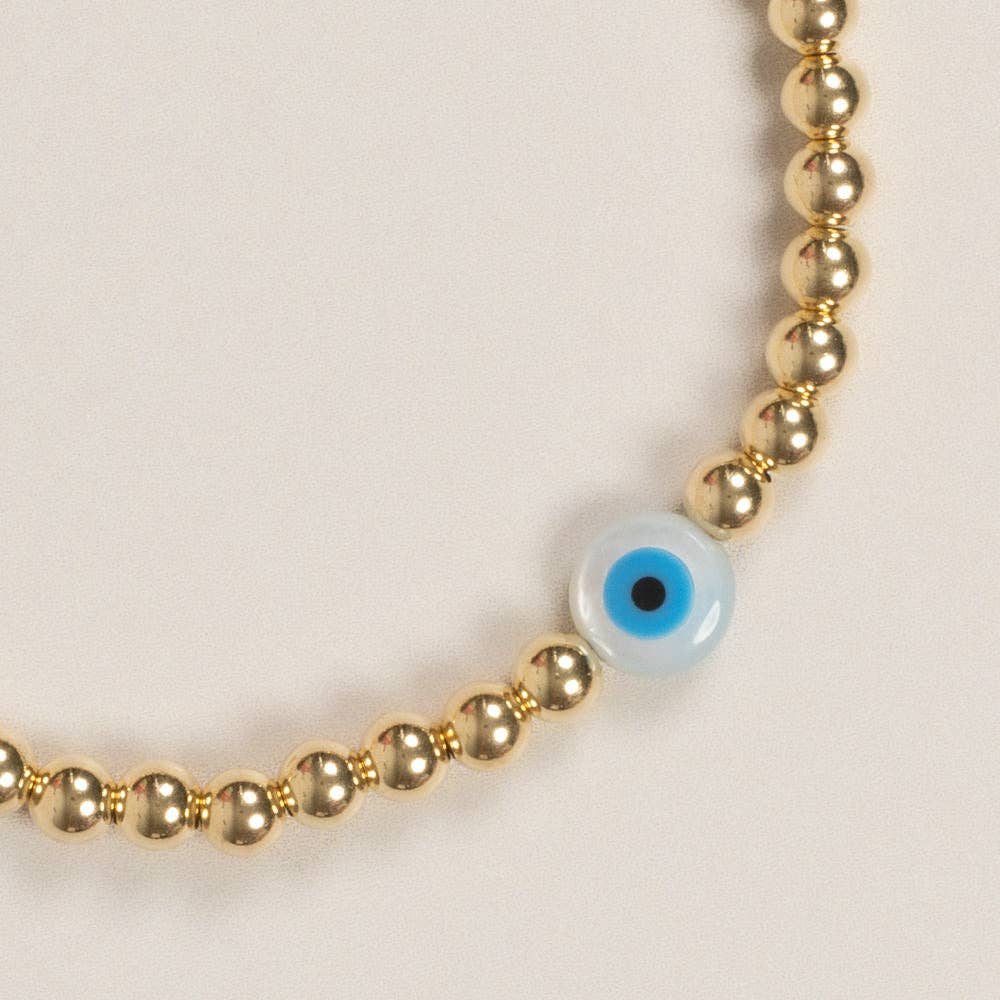 bijoux + spice - Wholesale Beaded Bracelet - Nazar Bracelet | Gold1