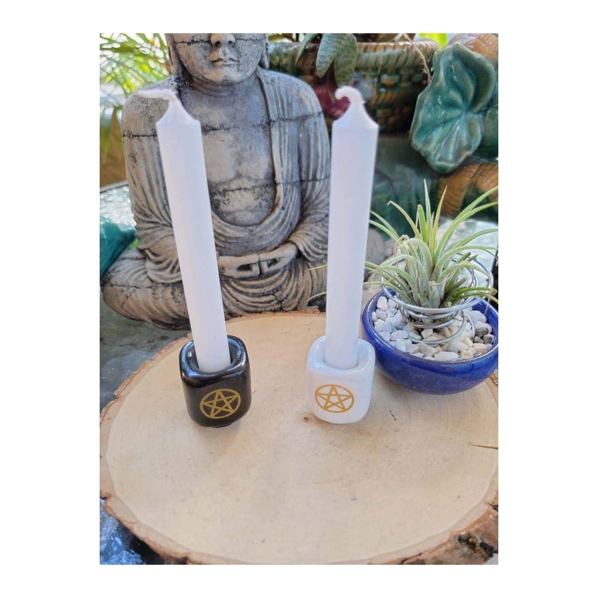 My Magic Place Shop - Wholesale Candle Holder - Ceramic Chime Candle Holder, Pentacle, Candle Holder , Altar2
