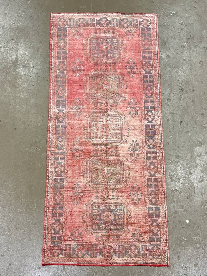 Alfombra Vintage Turca Oushak | 4.1 x 11.6 para venta al por mayor de Vintage Loomz