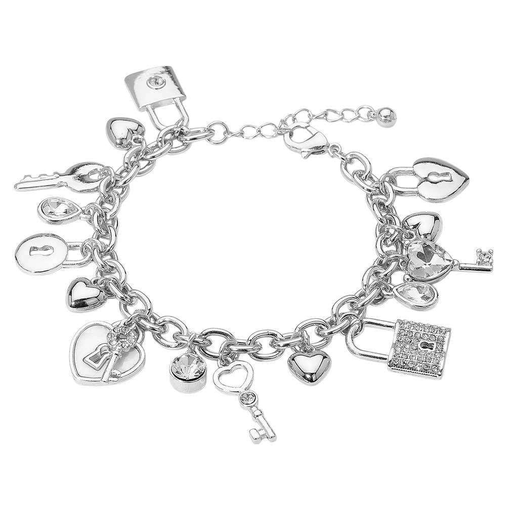 Sensibling Corp. - Wholesale Charm/Dangle Bracelet - Heart Key and Lock Charm Station Bracelet3