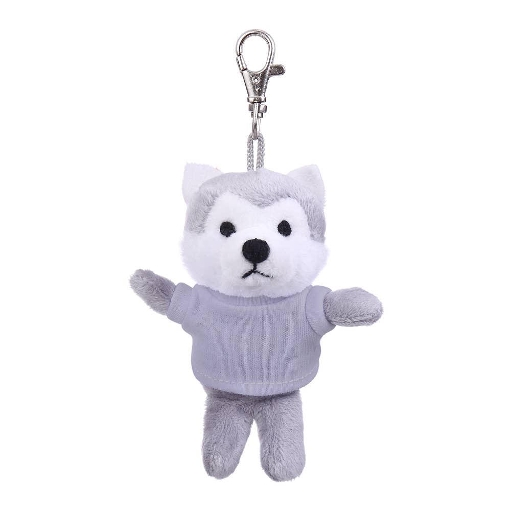 Plushland - Wholesale Keychain - Unisex - 4" Keychain - Husky with customized shirt12