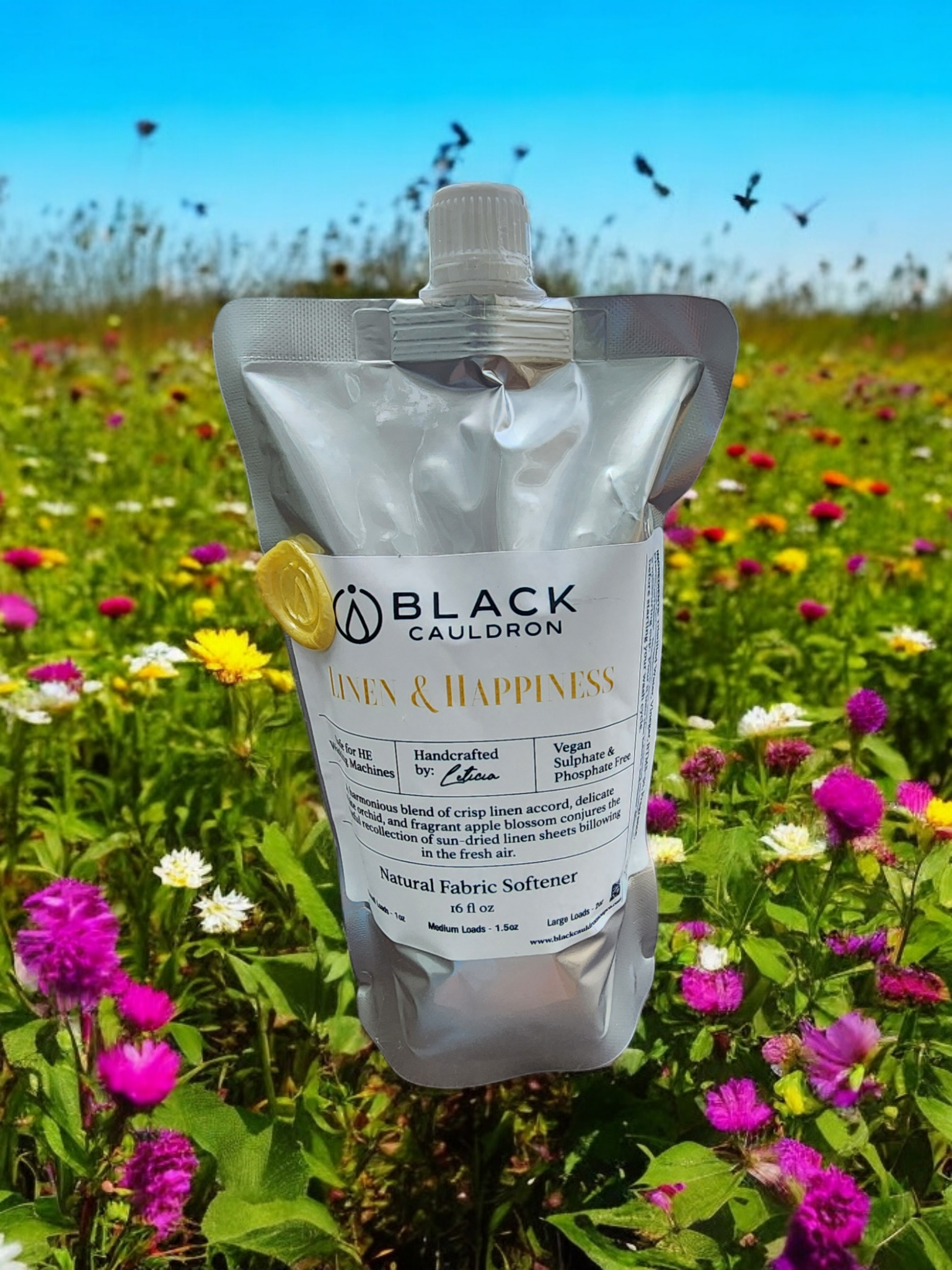 Black Cauldron Soap Co. – wholesale Fabric softener – Linen & Happiness Fabric Softener Conditioner | Fresh and Soft Laundry 16oz0