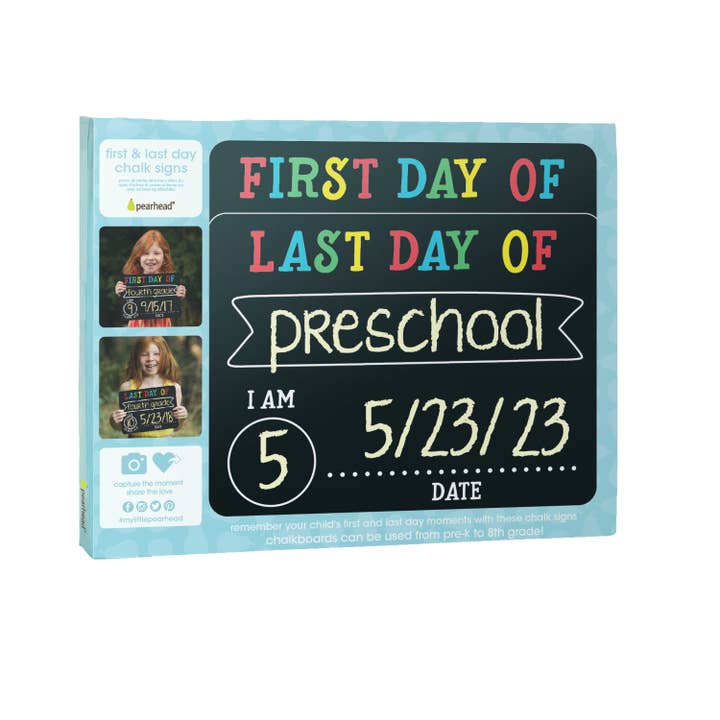 Pearhead - Wholesale Chalkboard - Kids & Baby - First And Last Day of School Photo Sharing Chalkboard Signs16