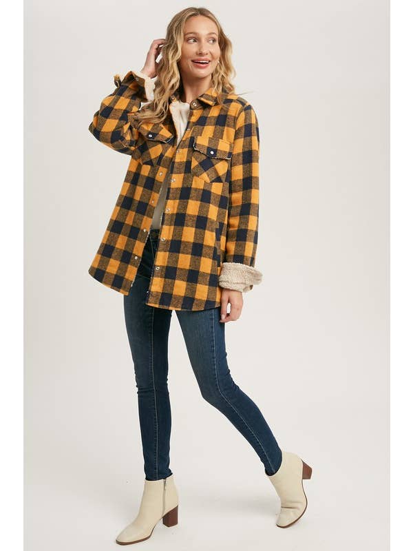 Pink Irene Wholesale - Wholesale Shirtjack/Shacket - Dames - SHERPA GEVOERD GERUITE JAS AAN DE VOORKANT14