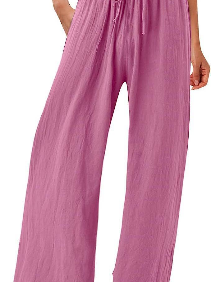Lily Clothing - Wholesale Pants - Women's - Solid-colored cotton linen loose wide-leg pants7