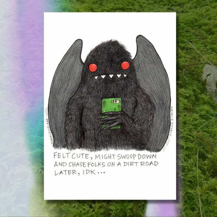 Shapelessflame - Vente Affiche d'art - Impression artistique en feutre de Mothman, 5 x 7