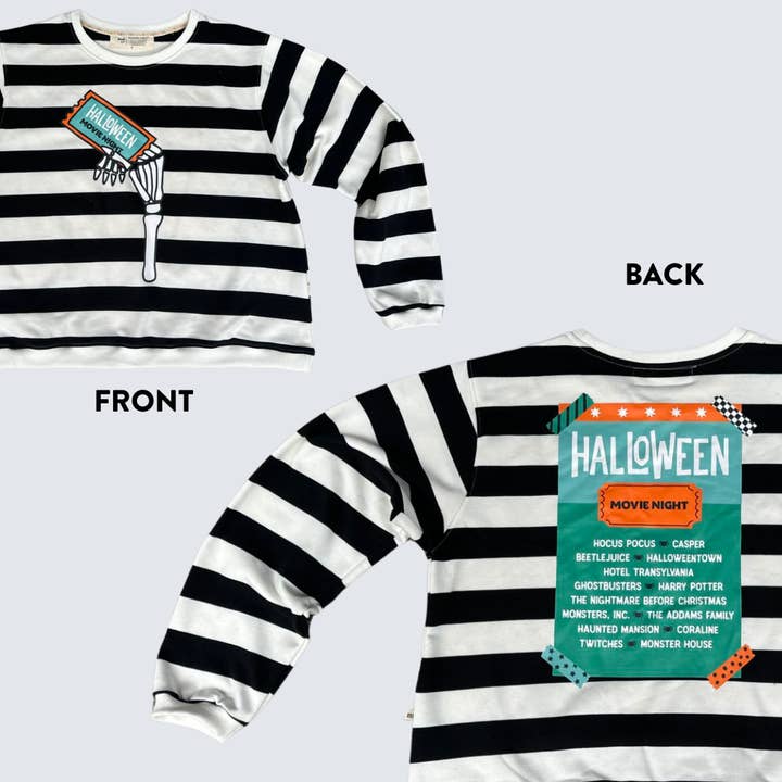 Minimalist Folk Co. – Großhandel Sweatshirt – Kinder – FILMABEND | STREIFEN | übergroßes Drop-Shoulder-Design | KINDER6