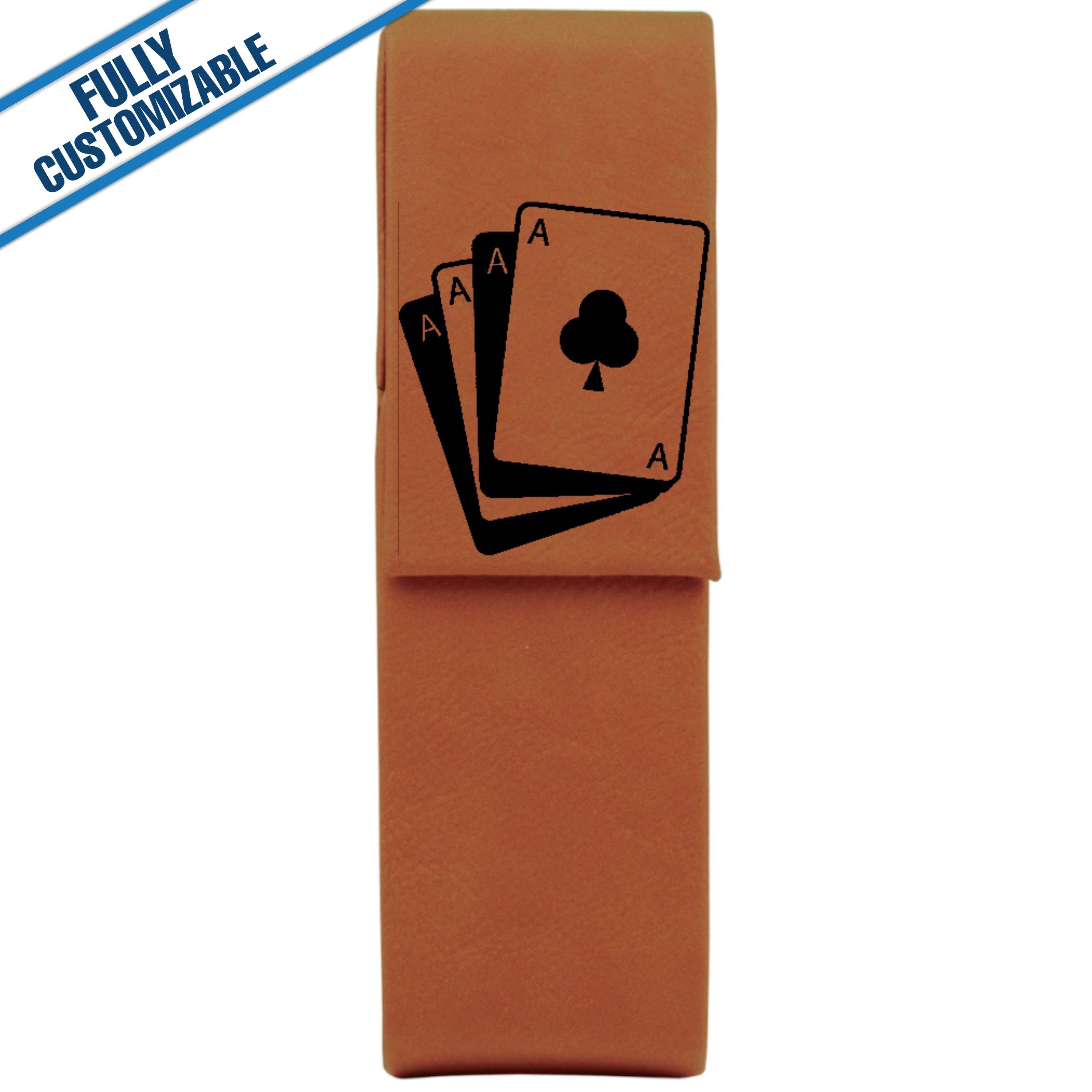 GiftWorksPlus - Vente Étuis/trousses à crayons - Étui à stylos double en similicuir gravé - Entièrement personnalisable1