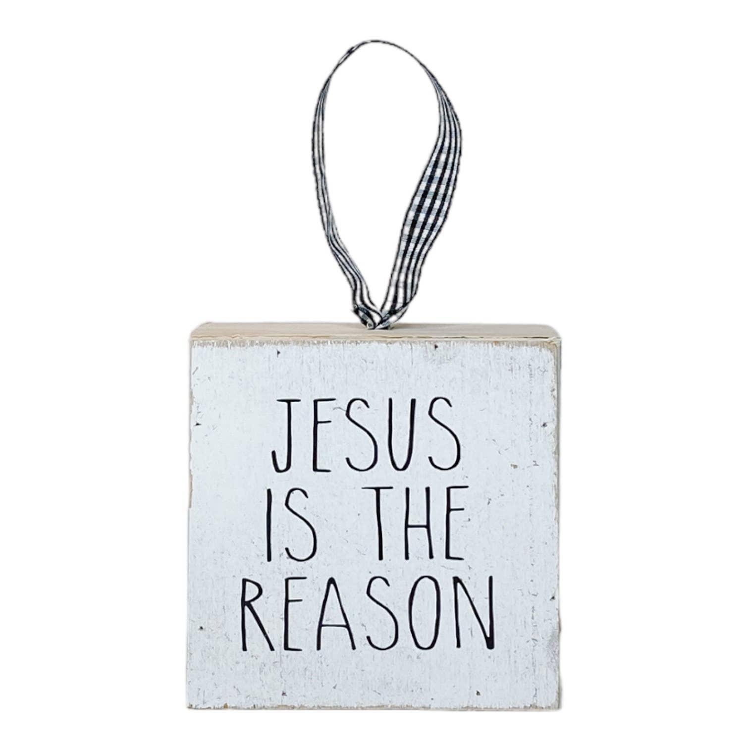 Joshua Jar - Wholesale Ornament Set - Farmhouse Block Christmas Ornament Set of Six1