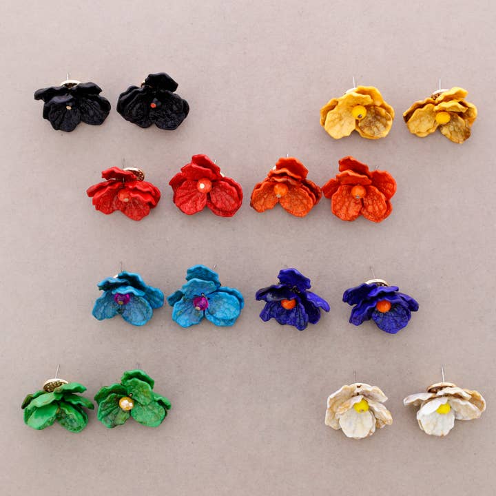 Sonata – Großhandel Click-Button-Schmuck – Ohrstecker mit Harzblumen8