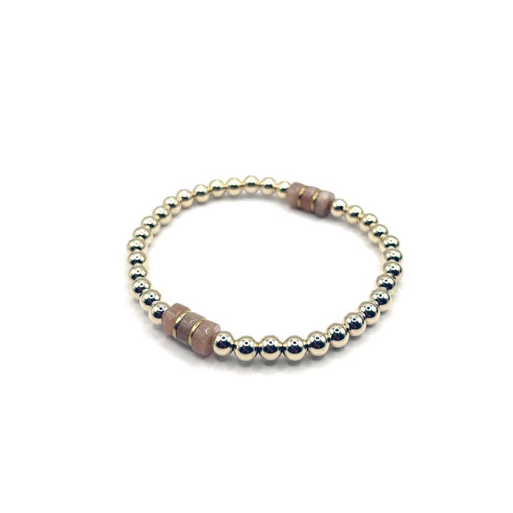 Kaylie Dawn Jewelry - Wholesale Beaded Bracelet - Gemini Handmade Gold Filled Stretchy Bracelet, Heishi Beads6