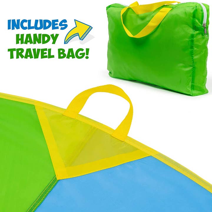 The Twiddlers - Wholesale Classic Toy - Kids - 20ft Parachute Play & Trampoline Tent Kids Game with 24 Hand1