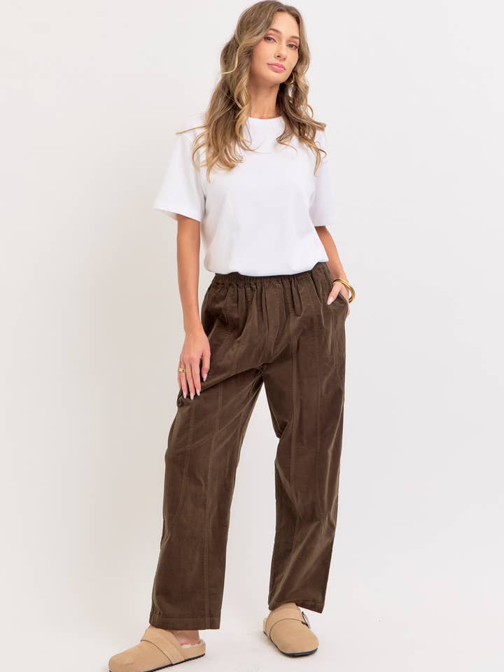 Sweet Lovely by Jen - Wholesale Pants - Women's - EASY CASUAL EVERYDAY PULL-ON RELAXED CORDUROY PANTS 16