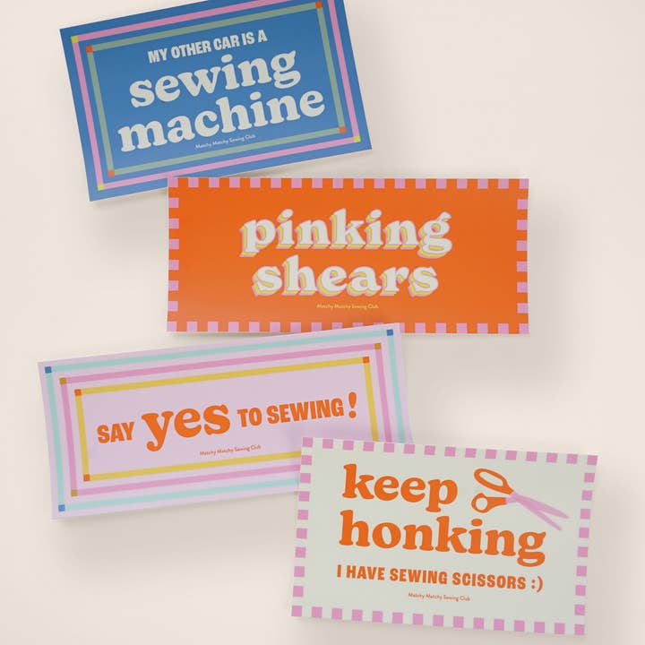 Matchy Matchy Sewing Club – wholesale Klistermärke – Pinking Shears stötfångarklistermärke1