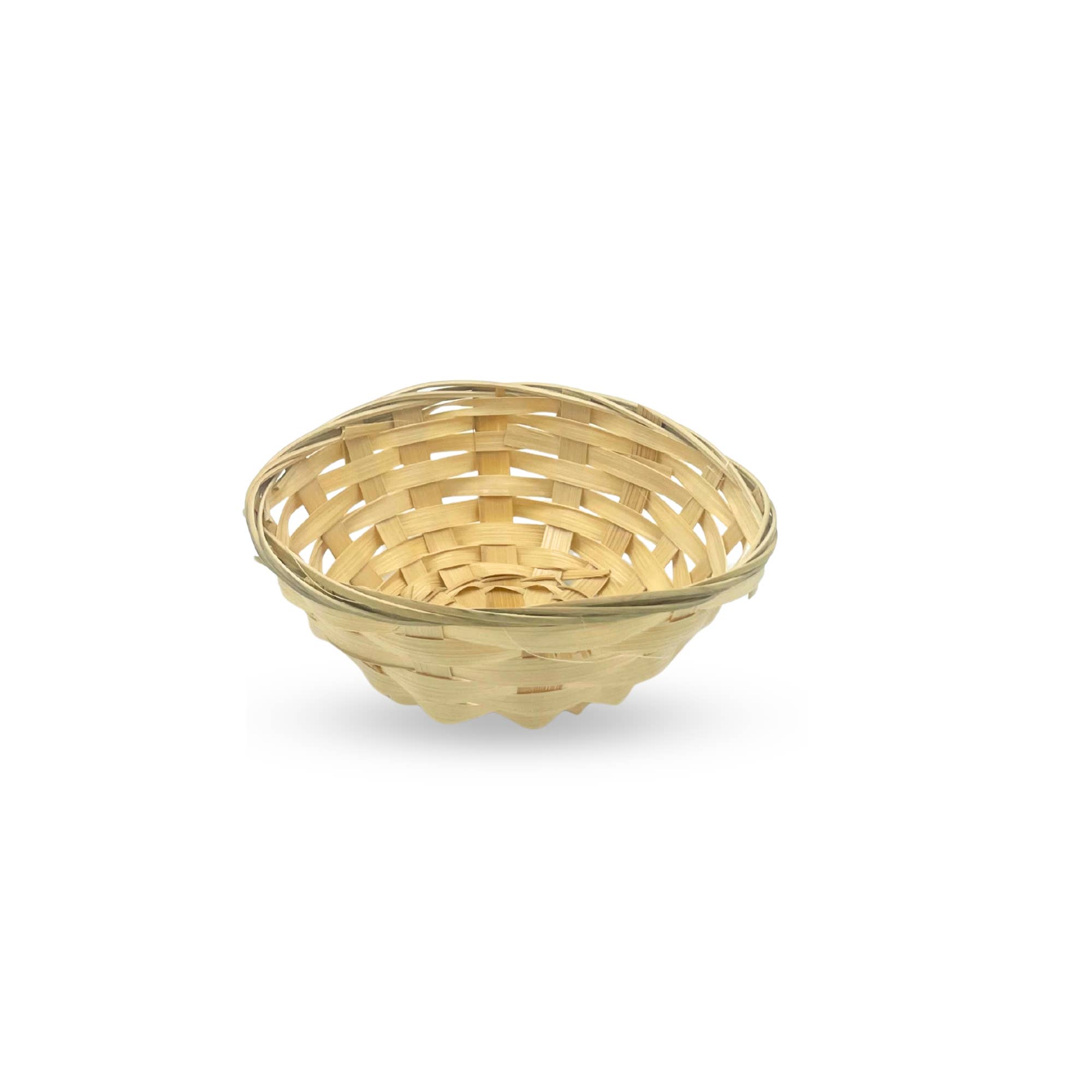 AW Artisan - Wholesale Basket - 10x Round Bamboo Baskets - 15x5cm0