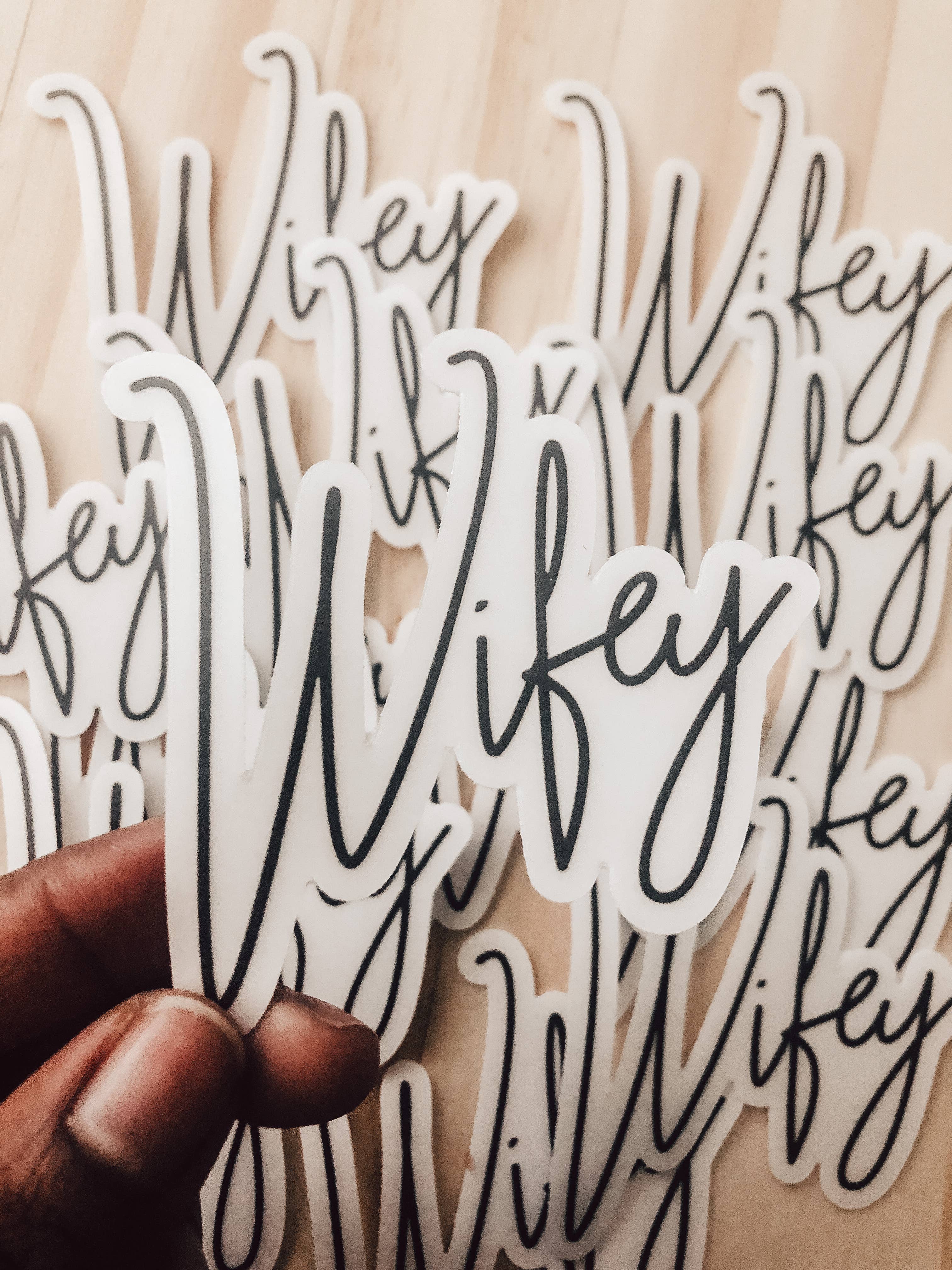 Alex Greco Lettering - Wholesale Sticker - Wifey clear sticker1