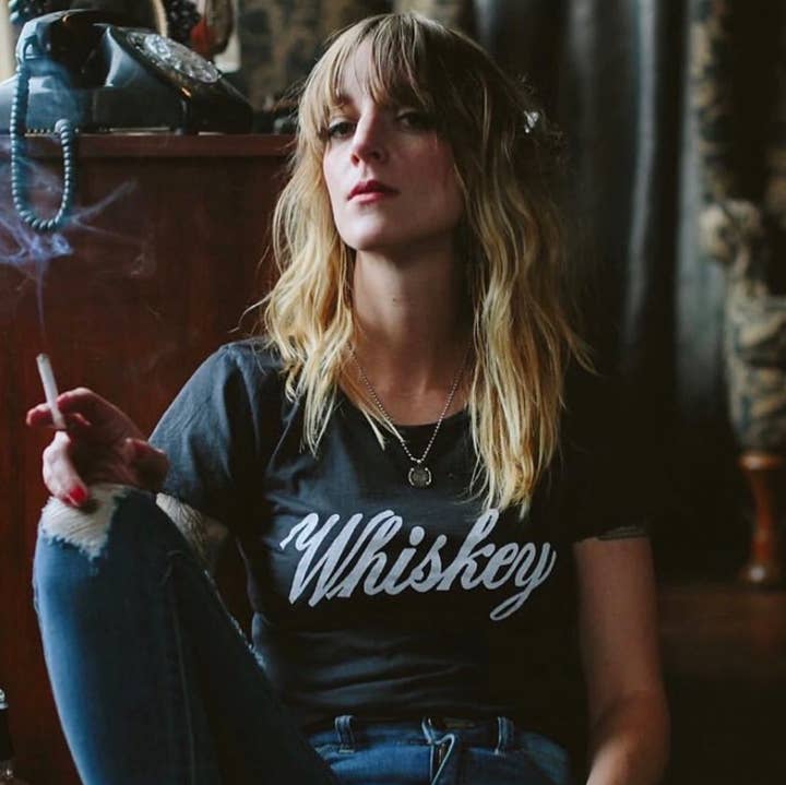 Bandit Brand - Wholesale Screen Printed T-Shirt - Women's - Whiskey Women's Vintage Tee Black/White1