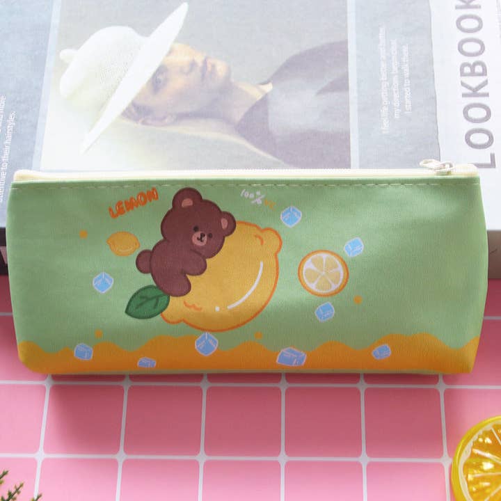 KiddieKickz – wholesale Pencil case/pouch – Creative PU Leather Cartoon Bear Rabbit Pencil Case