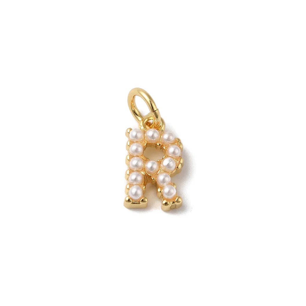 The Charm Bar Company - Wholesale Individual Charm/Pendant - Gold Large Pearl Initial Letter | Alphabet Charm17