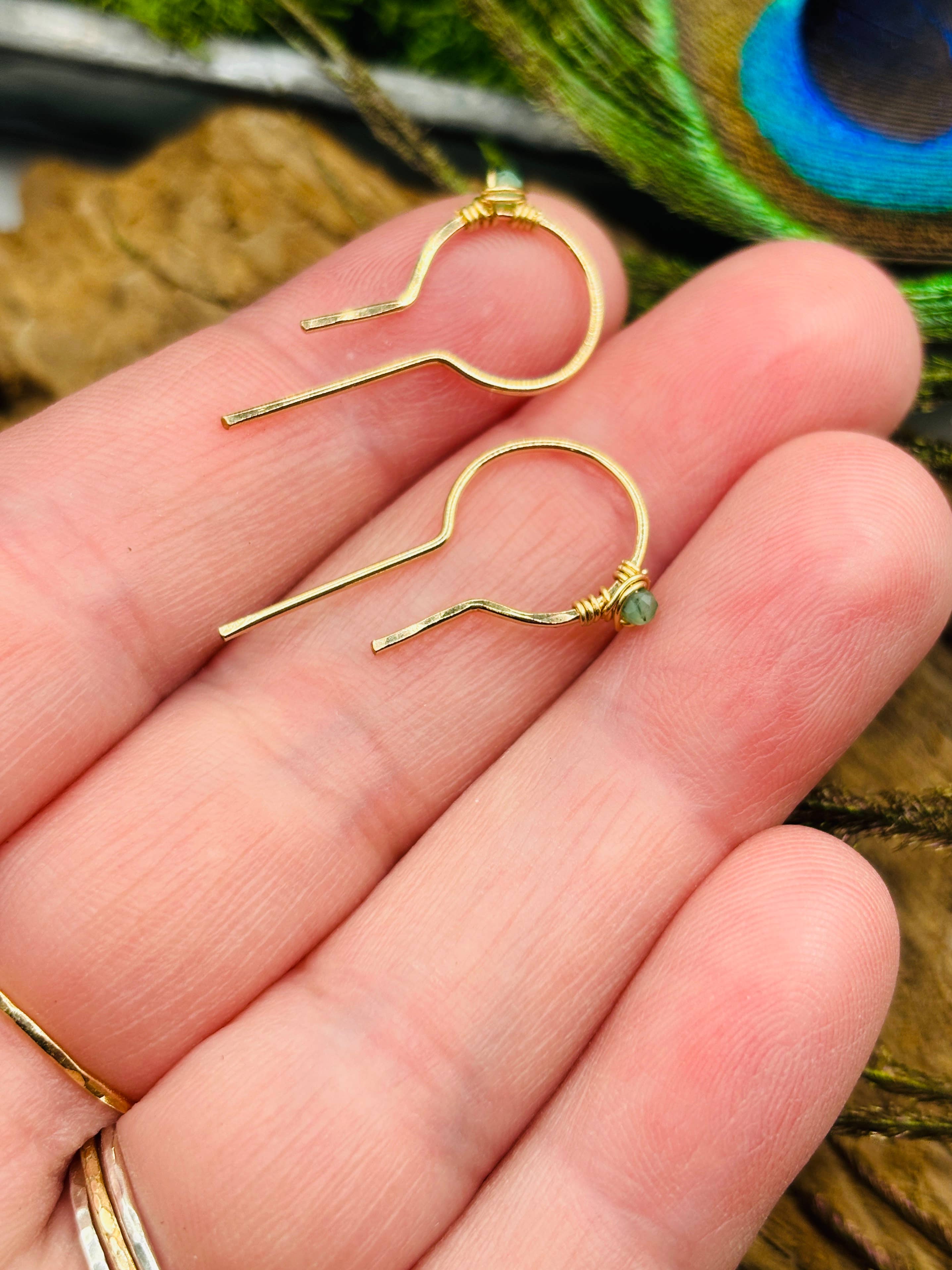 Rachel Renee Jewelry - Wholesale Hoop Earrings - DECO Gem Open Circle Threader Hoops 6