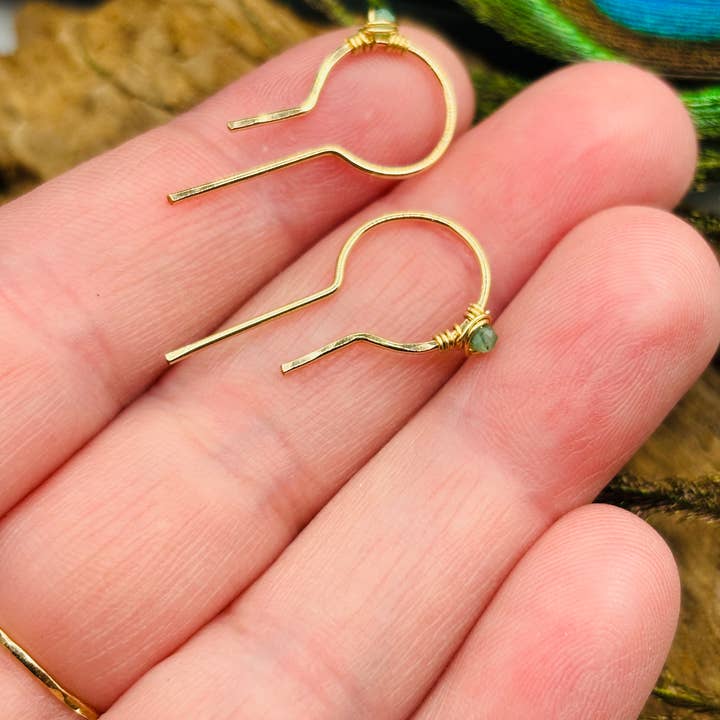 Rachel Renee Jewelry - Wholesale Hoop Earrings - DECO Gem Open Circle Threader Hoops 6