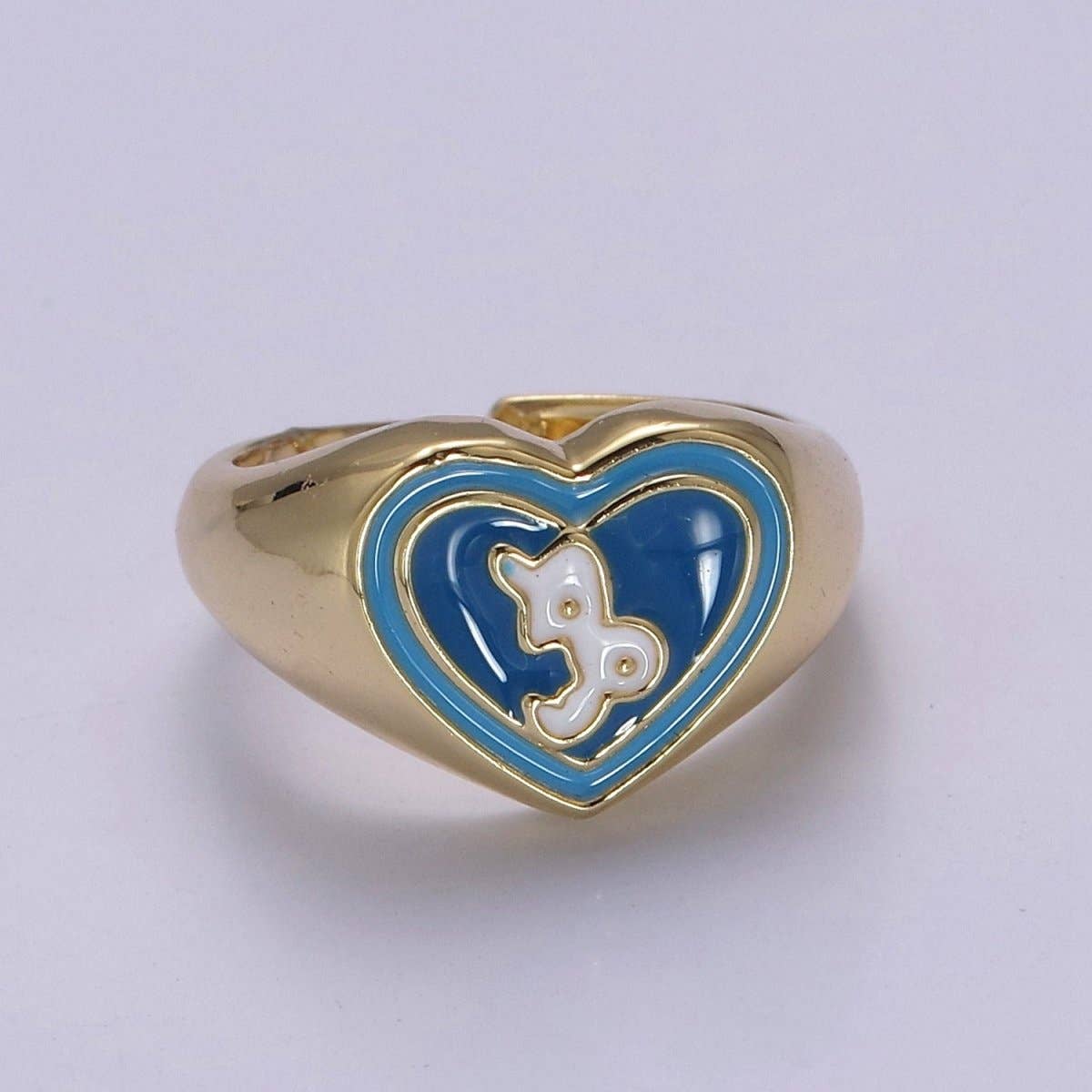 Aim Eternal - Wholesale Signet Ring - Y2K Signet Zodiac Ring Constellation Sign Enamel Gold Ring, Astrology Sign Horoscope Ring Birthday Personalized Fun Gift S-489-S-5009