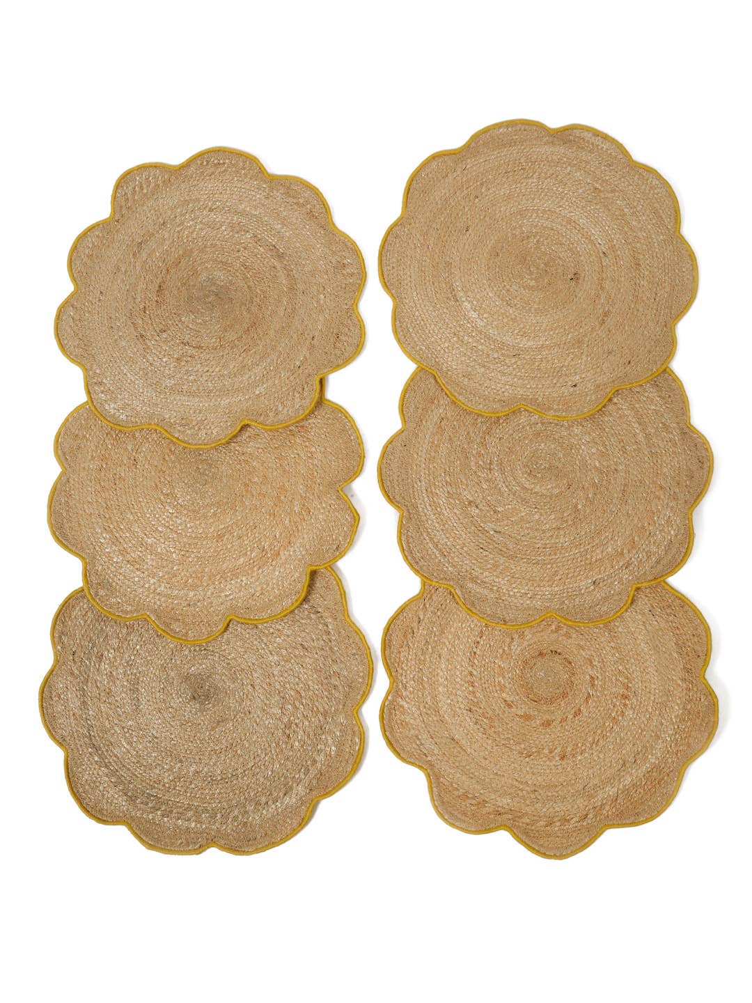 Eyda Homes – Großhandel Platzdeckchen – Runde Jute-Tischsets, 6er-Set für Küche und Esszimmer6