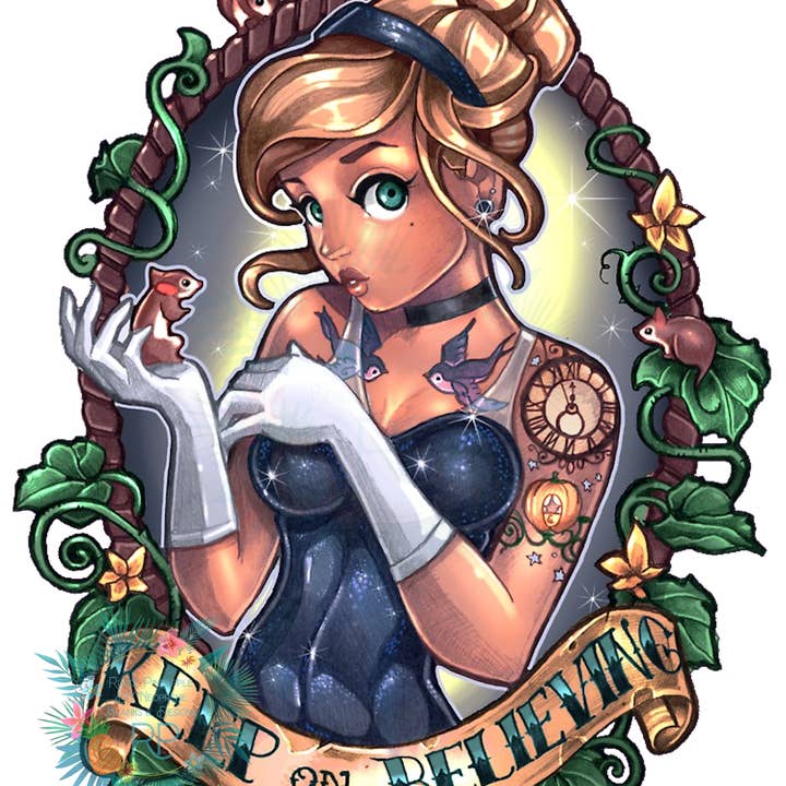 Transfert de t-shirts Cendrillon pour la vente par Rustic Pineapple