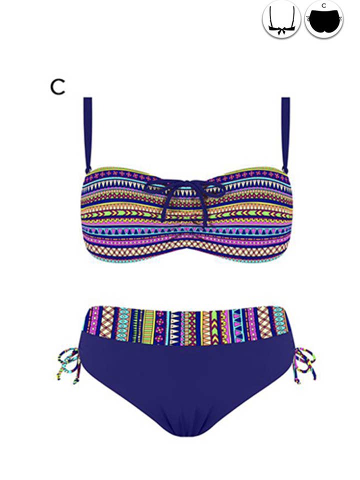 Assorted Aztec Plus Size Bikini Swimsuit/B24017 for wholesale on Faire5