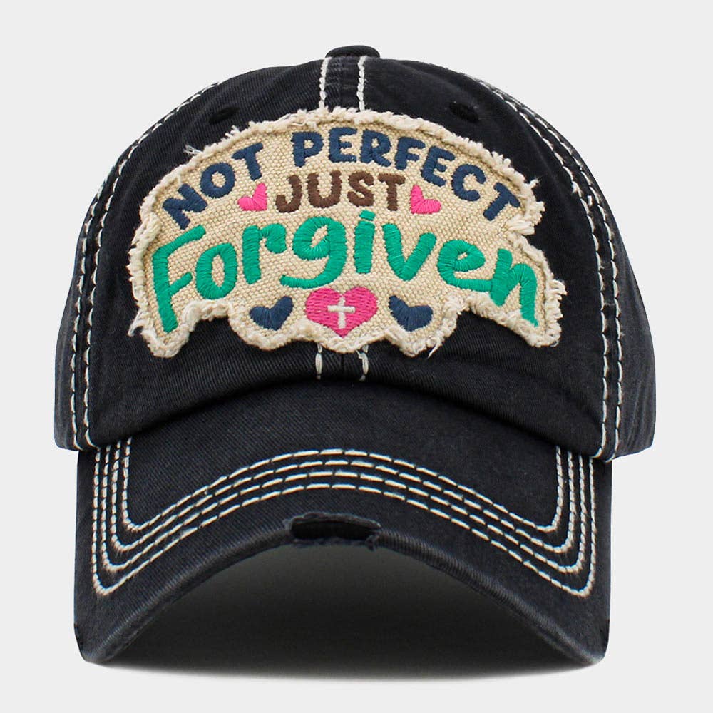 Sensibling Corp. - Vendita all'ingrosso Cappellino da baseball - Donna - Berretto da baseball vintage Not Perfect Just Forgiven Message1
