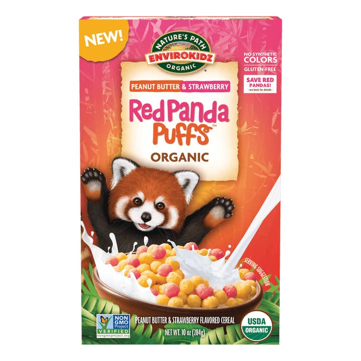 Red Panda Puffs Cereal, 10 oz Box for wholesale by Nature's Path