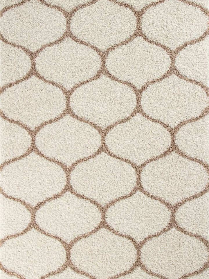 Moroccan Ivory Shaggy Rug | 630 for wholesale by THE RUGS