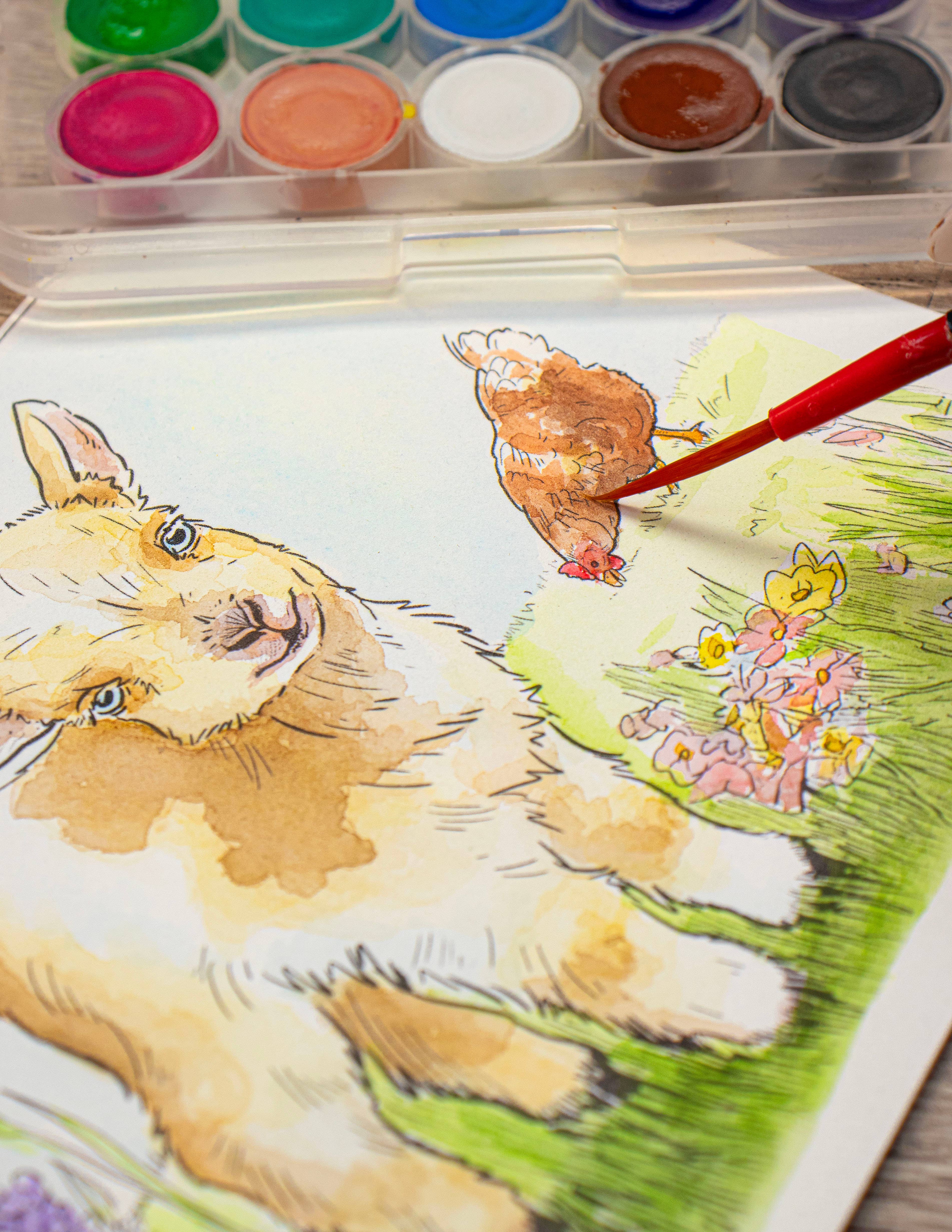 Grizaye - Wholesale DIY Craft Kit - Watercolor Kit: Farm Babies3