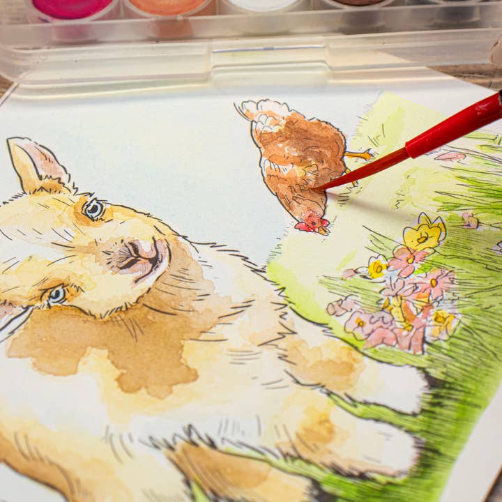 Grizaye - Wholesale DIY Craft Kit - Watercolor Kit: Farm Babies3