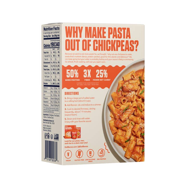 Banza - Wholesale Pasta - Banza Rigatoni 6-Pack | High Protein, Lower Carb, GF Pasta
