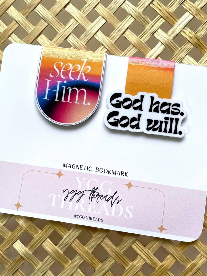 Seek Him Sunset God Faith Set | Magnetic Bookmark for wholesale by YGG Threads