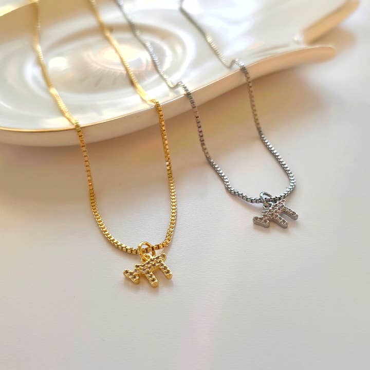 18k gold plated CZ Chai Handmade Judaica Necklace for wholesale by Daphne'Style