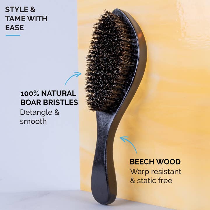 Zeus Beard - Wholesale Hair Brush/Comb - Handle Hair Brush, 100% Boar Bristle