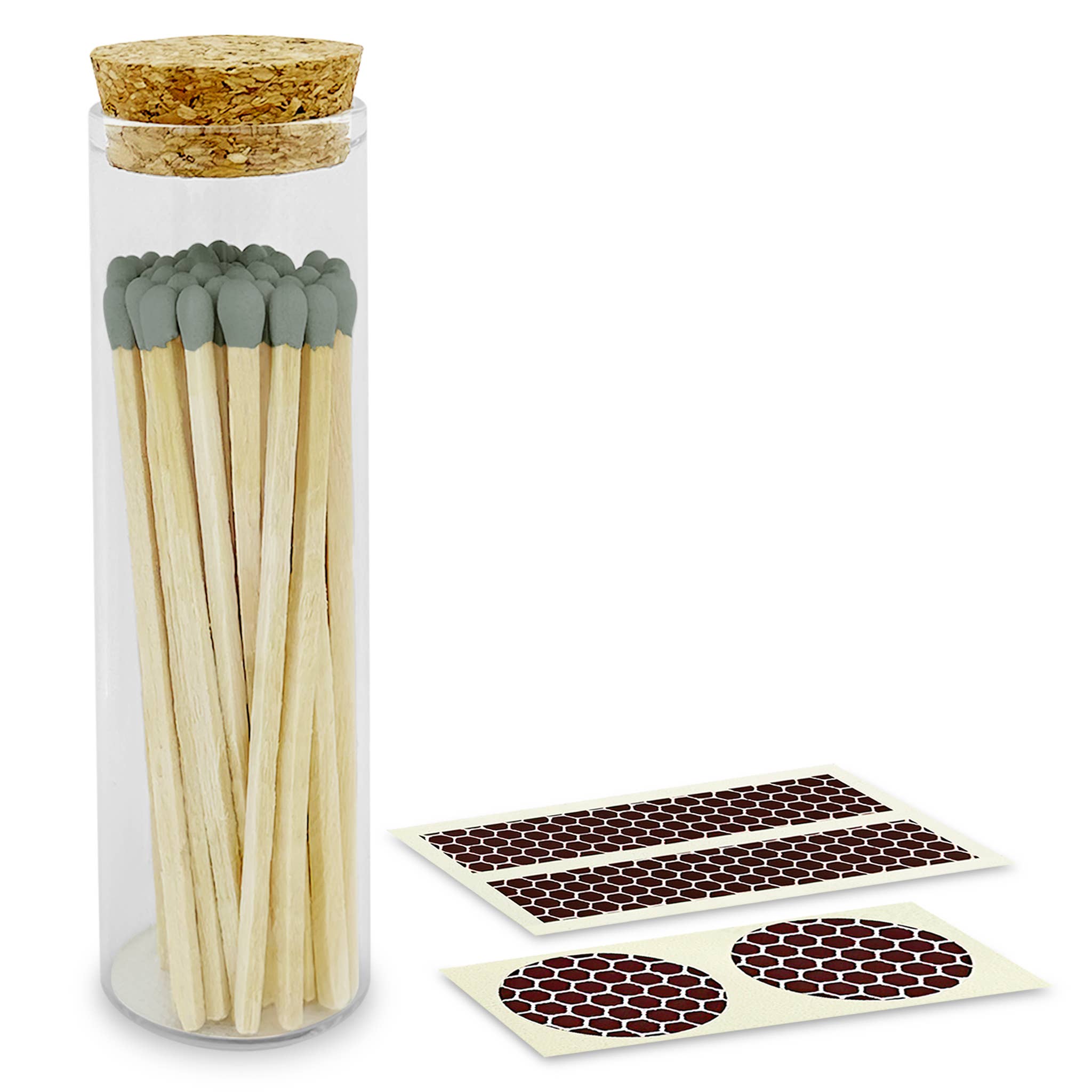 Thankful Greetings - Wholesale Matches - 4" Matches in Chic Cork Top Jar - Colors of Your Choice36
