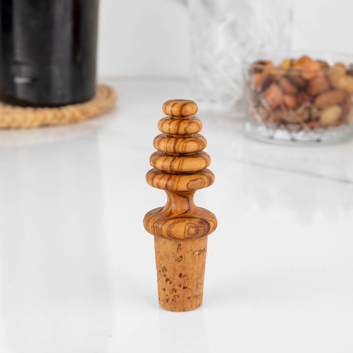 Krafts GmbH Olive Wood - Wholesale Wine Stopper - Flaschenverschluss aus Olivenholz & Naturkork – Handgedrechs2