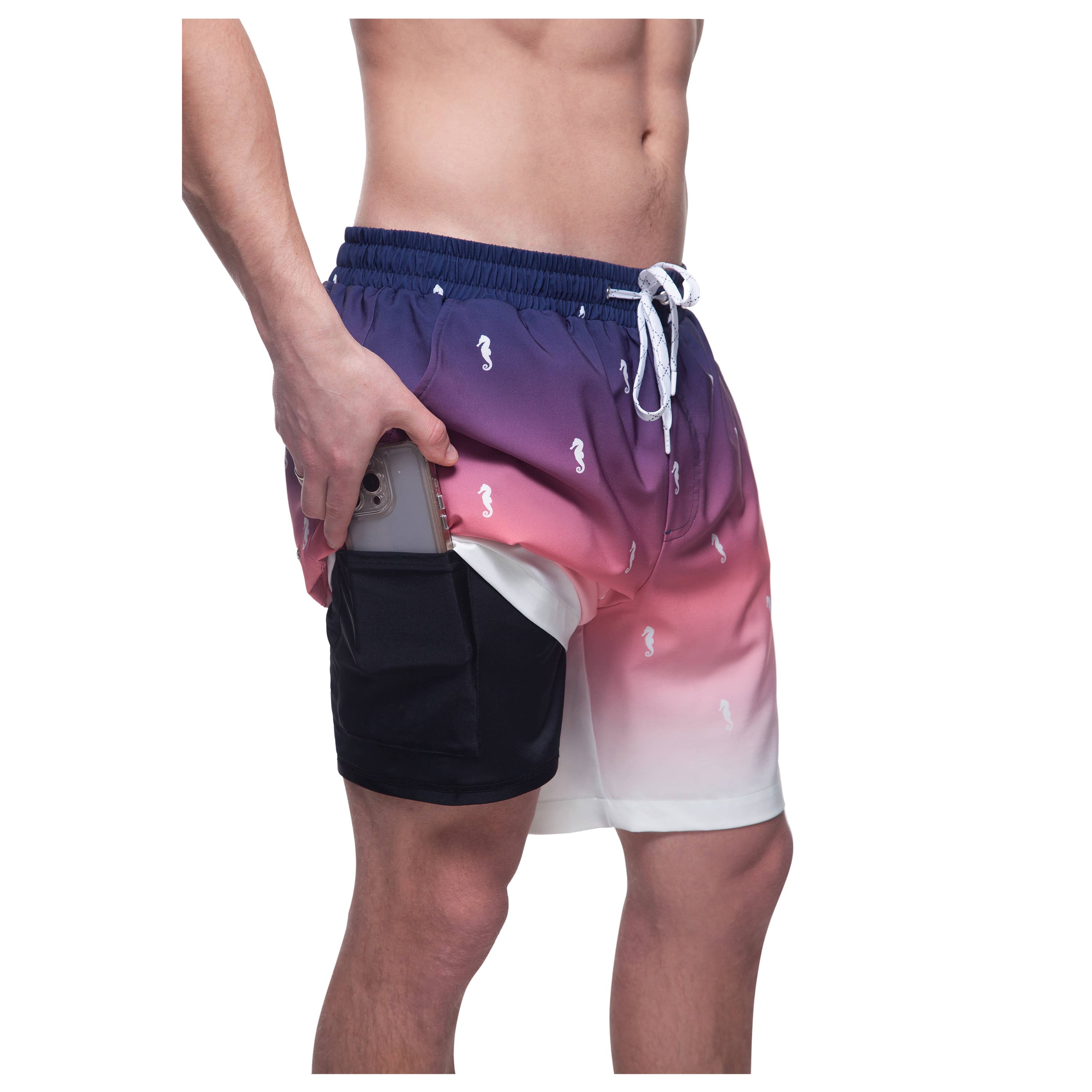 Rokka & Rolla - Wholesale Swim Shorts - Men's - Men's 7'' Stretch Swim Short with Compression Liner Swimwear9