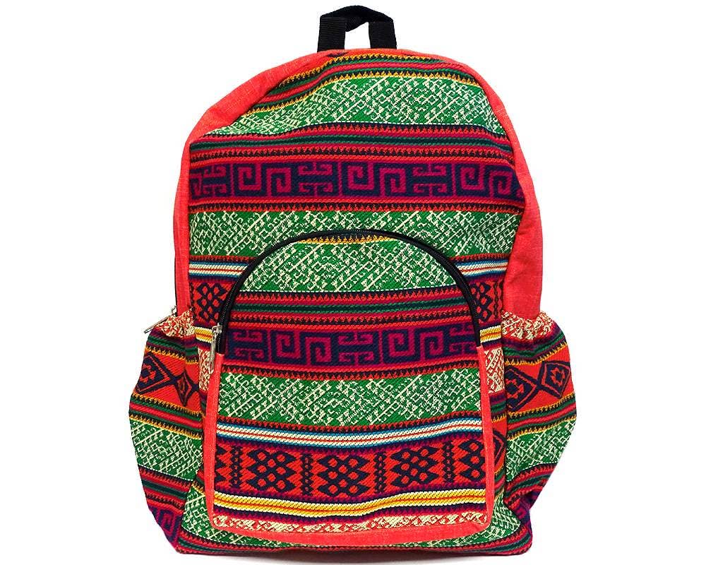 Pichincha - Wholesale Backpack - Women's - Large Tribal Striped Ecuadorian Backpack8