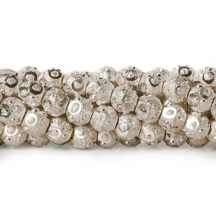 The Bead Traders - Wholesale Beads - 6mm Sterling Silver Plated Brass Circle Stardust Rounds 8 inch 37 beads1