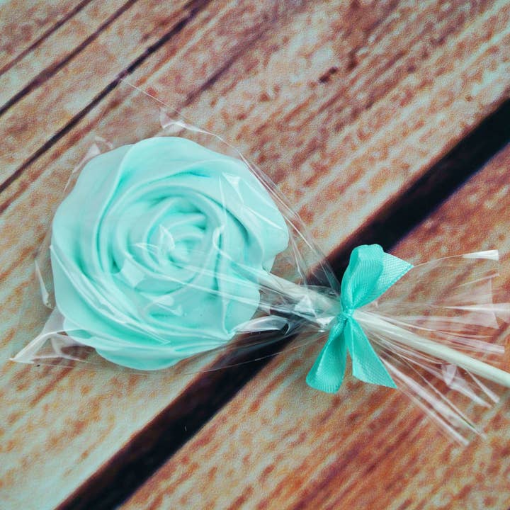 Turquoise Meringue Lollipops for wholesale by Ma Meringue